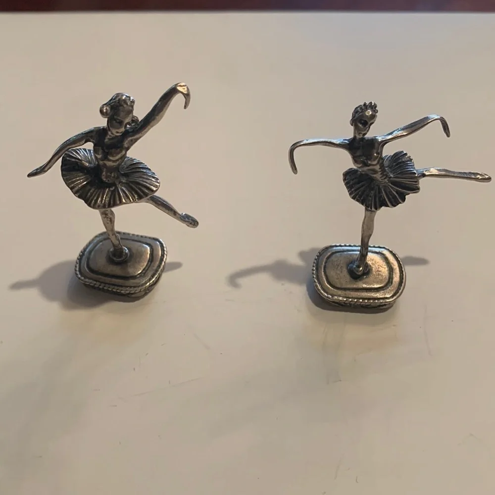 Pewter ballerinas, set of 2.
